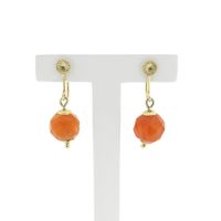Vintage gold earrings with carnelian
