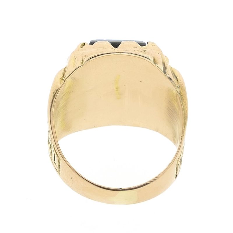 Image 8 of Gold seal/pink ring with blue layered stone