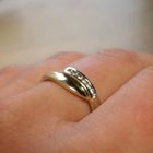 Image 6 of Gold ring with diamonds; 0.14 ct.