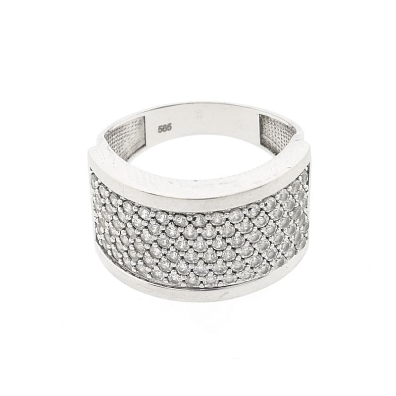 Image 7 of White gold pavé ring with zirconia