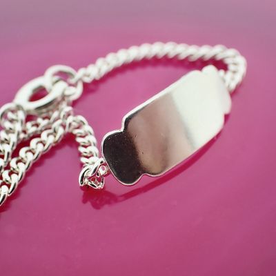 Silver link bracelet with engraving; Children | 11-13 cm Image 2 of Silver link bracelet with engraving; Children | 11-13 cm