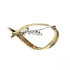 Image 3 of Gold brooch with diamonds; 0.26 ct.