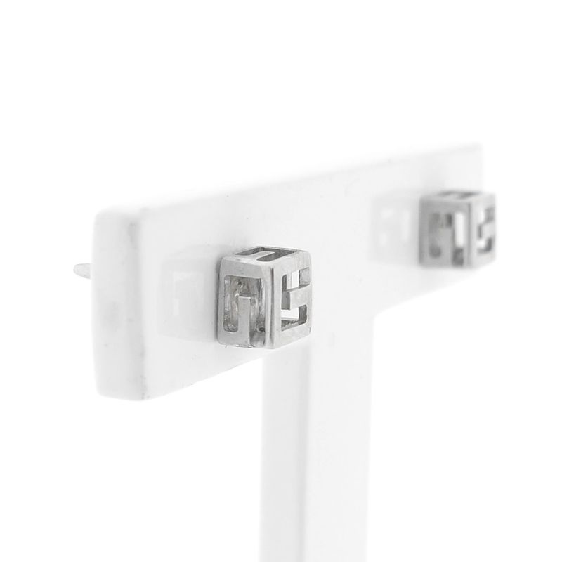 Image 7 of White gold stud earrings; Gucci
