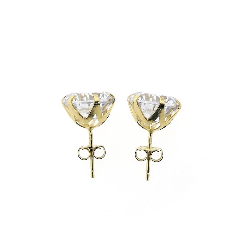 Image 5 of Gold stud earrings with zirconia