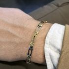 Image 7 of Two-tone gold link bracelet with diamonds