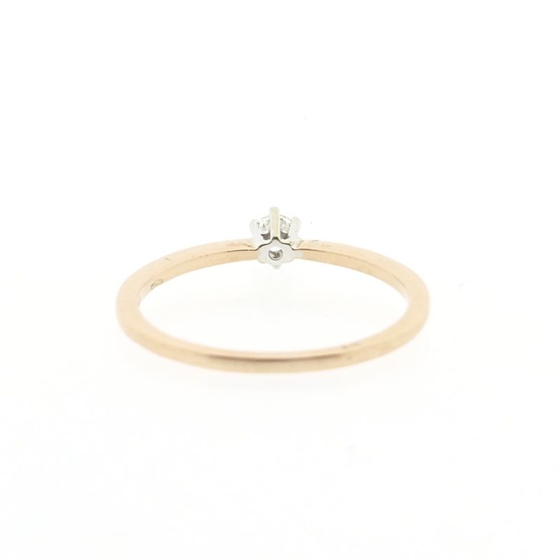 Image 4 of Gold solitaire ring with diamond | 0.12 ct.