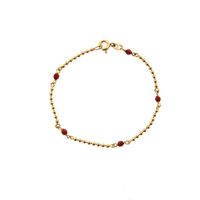 18 ct. Gold bracelet with red coral | 16.5 cm