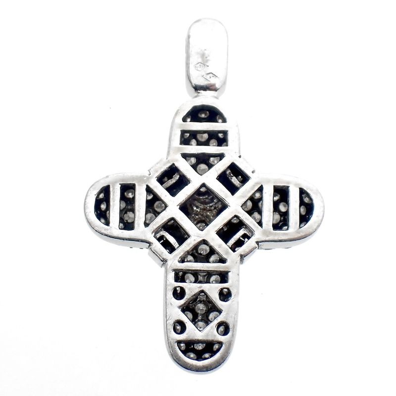 Image 6 of 18-karat white gold cross pendant with diamonds | 1.47 ct.