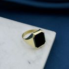Image 2 of Gold signet ring with onyx.