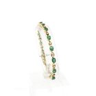 Afbeelding 1 van Gouden tennisarmband met smaragd en diamanten; 0,30 ct. 