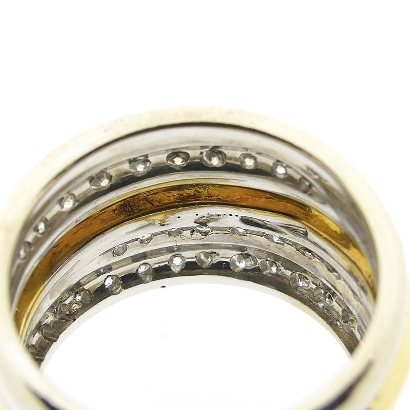 Image 6 of Two-tone gold ring with diamonds; approx. 0.44 ct.