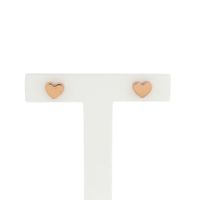 Rose gold plated silver stud earrings with hearts