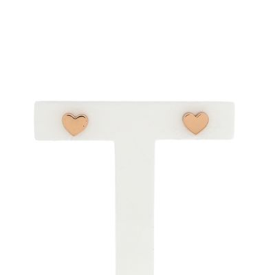 Image 1 of Rose gold plated silver stud earrings with hearts