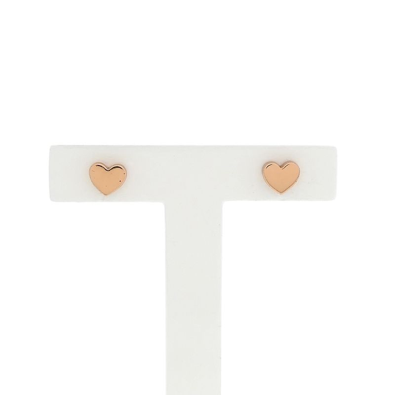 Image 1 of Rose gold plated silver stud earrings with hearts