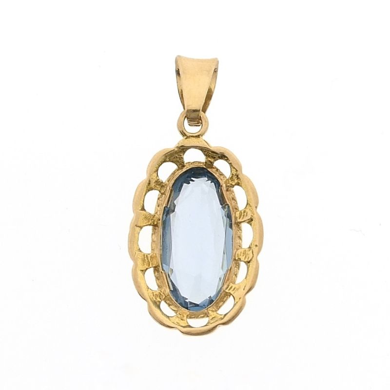 Image 6 of Vintage gold pendant with topaz