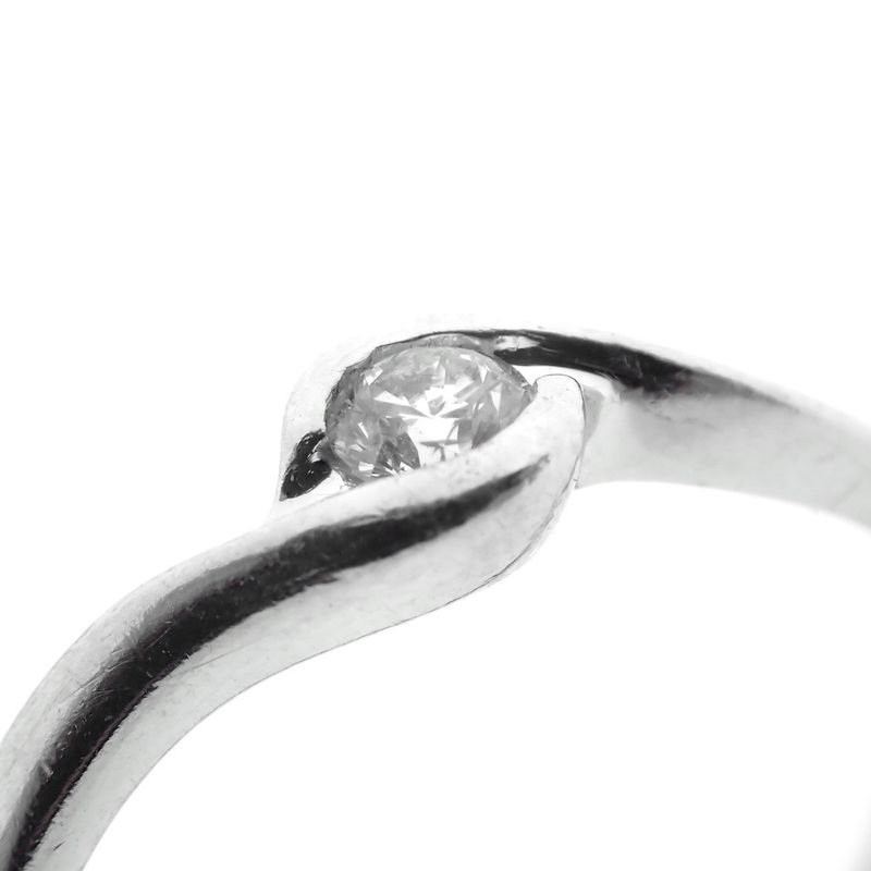 Image 3 of White gold solitaire ring with 0.18 ct diamond.