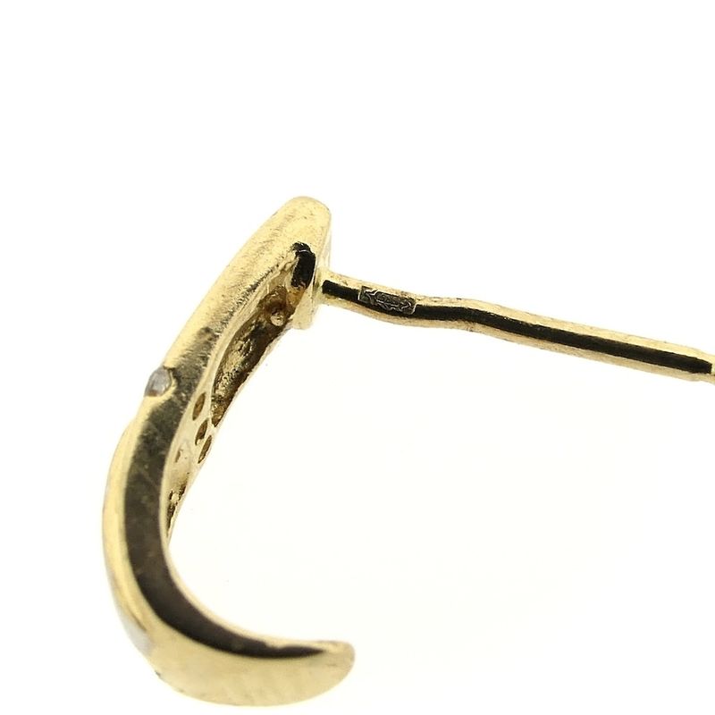 Image 5 of Bicolor gold stud earrings with zirconia