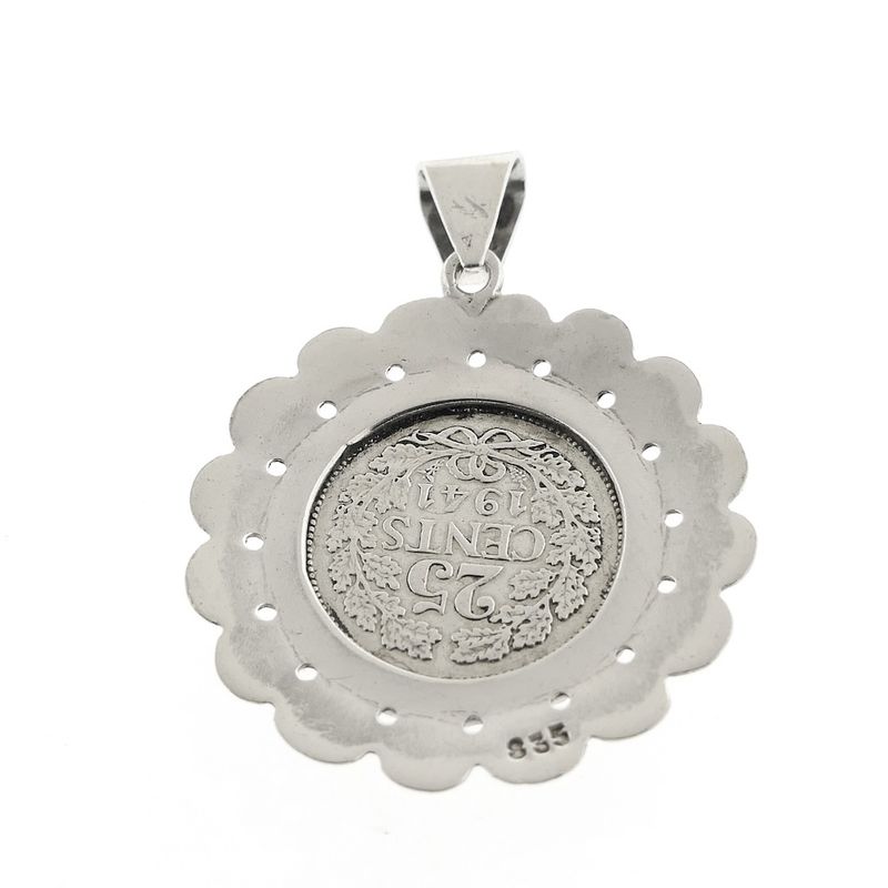 Image 3 of Silver quarter as a pendant | Wilhelmina 1941