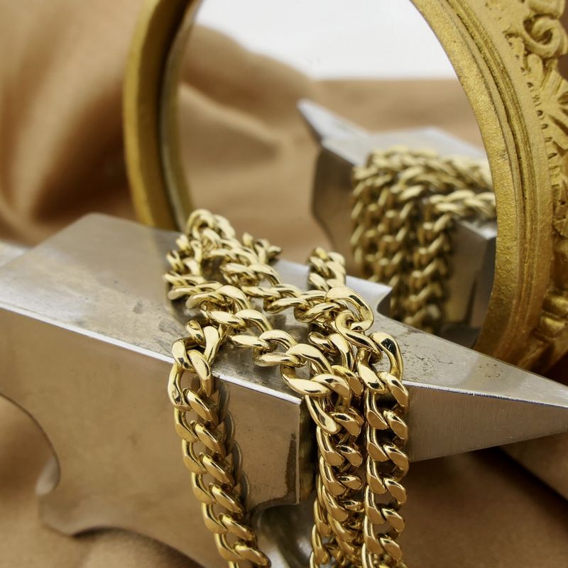 Image 2 of Sturdy gold gourmet link chain | 53.5 cm