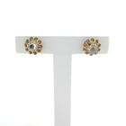 Image 1 of Gold floral stud earrings with diamond; 0.20 ct. | Vintage