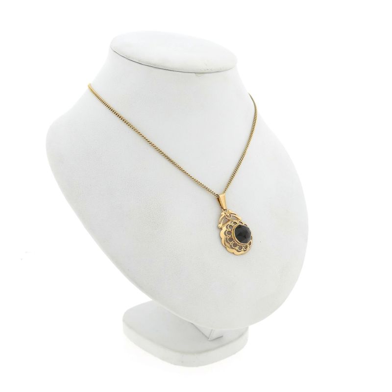 Image 5 of Vintage Gold Pendant with Garnet