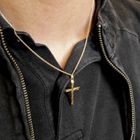 Image 3 of Gold pendant of a cross with facets