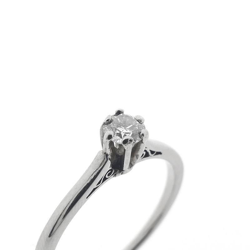 Image 3 of White gold solitaire ring with diamond | 0.25 ct.