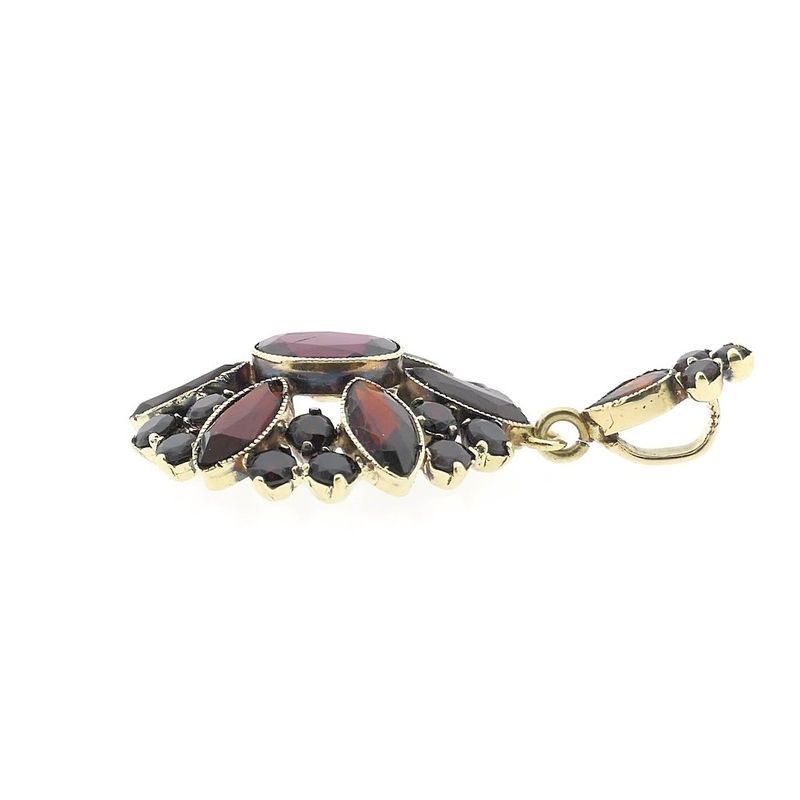 Image 11 of Vintage gold entourage pendant with garnet