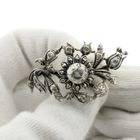 Image 8 of Silver Art Nouveau brooch set with rose-cut diamonds