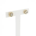 Image 3 of Vintage gold floral stud earrings with diamonds; 0.94 ct.