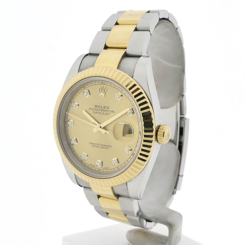 Image 2 of Rolex Datejust 41mm 126333; 18k gold/steel men's watch with diamonds