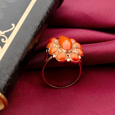 Image 2 of Gold ring with blood coral