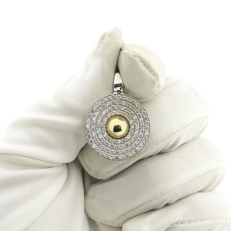 Image 2 of Two-tone gold pendant with zirconia