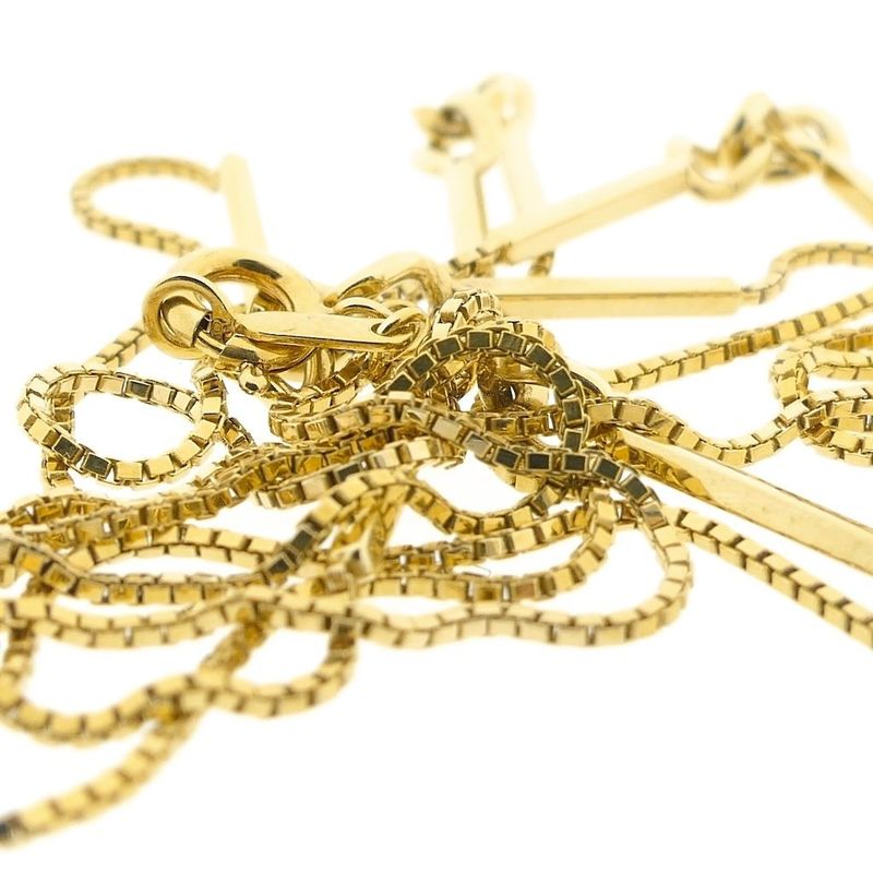 Image 7 of Long gold Venetian link chain/sautoir with bars