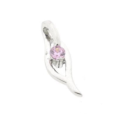Image 2 of Silver pendant with a pink zirconia