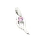 Image 2 of Silver pendant with a pink zirconia