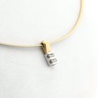 Image 4 of Bicolor Gold Omega Link Necklace with Pendant; Dancangelo