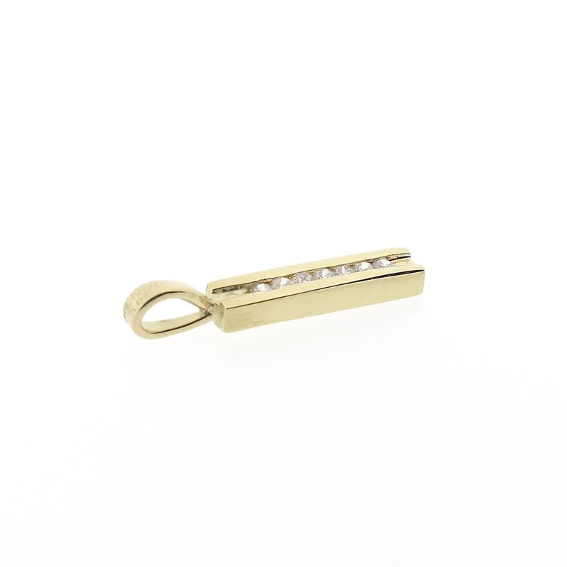 Image 3 of Gold minimalist pendant with zirconia