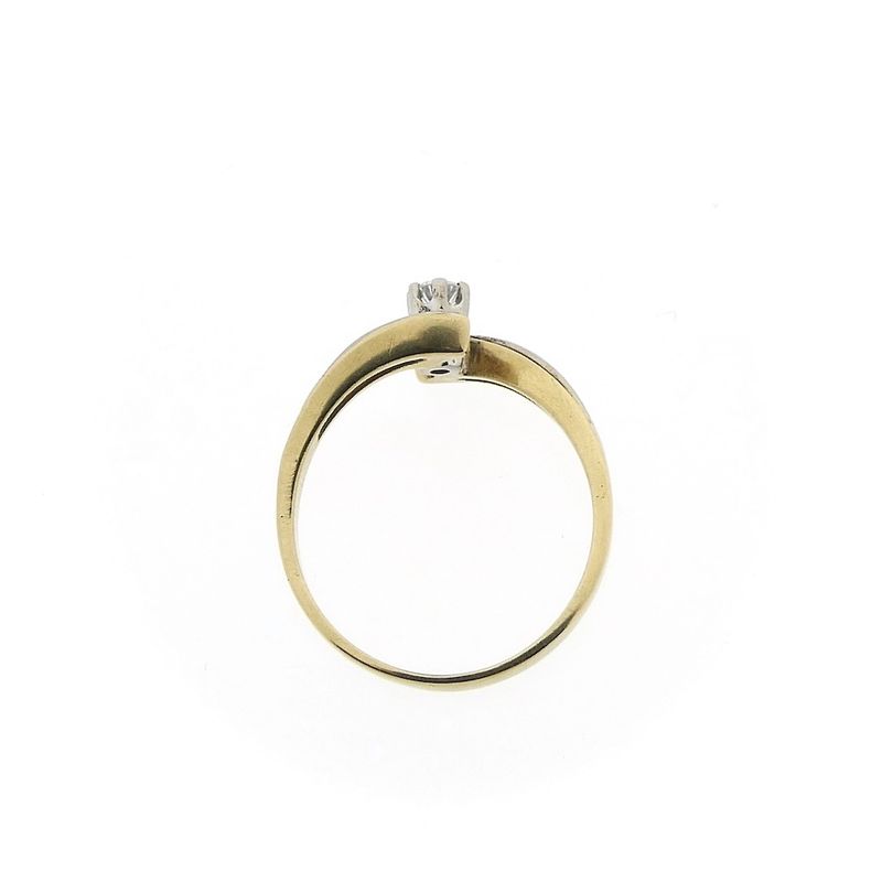Image 5 of Two-tone gold solitaire ring with diamond | 0.15 ct.