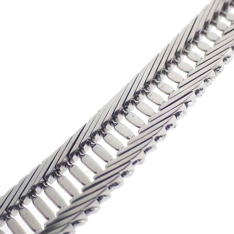 Image 5 of White gold herringbone link bracelet with 0.51 ct. diamonds | 19.0 cm