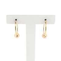 Tricolor gold earrings with a ball; Ø 16.5 mm