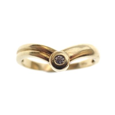 Image 2 of Gold ring with 0.02 ct. diamond | Oriental design