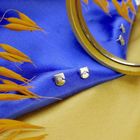 Image 2 of Bicolor gold stud earrings with zirconia