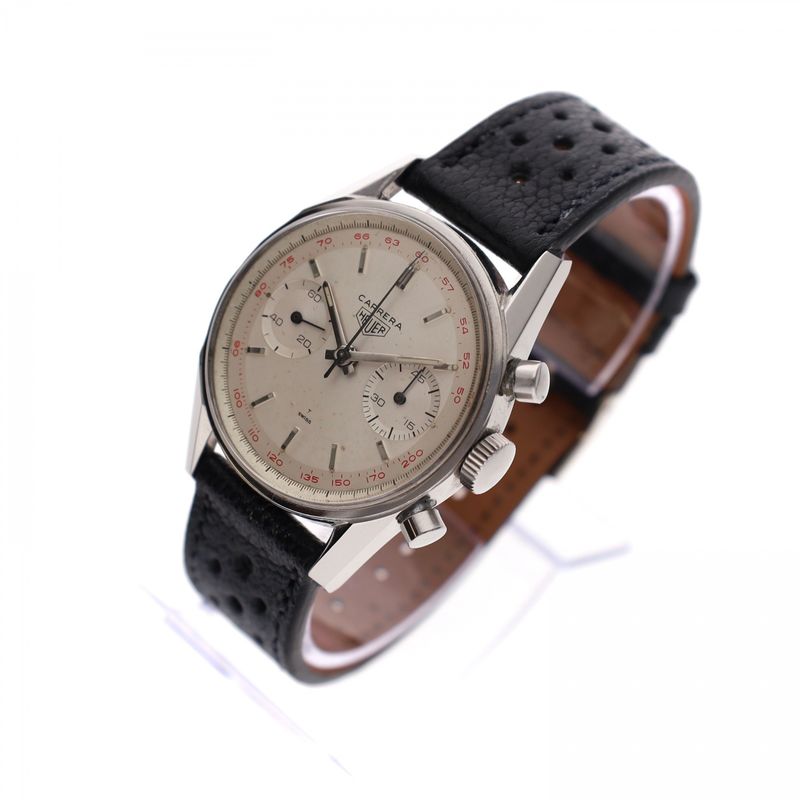 Image 3 of Heuer Carrera 'Red Tachymeter' 3647t; Vintage Watch