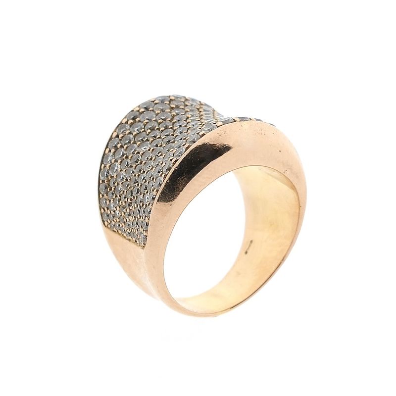 Image 11 of Rose gold ring pavé set with diamonds; 1.71 ct.