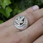 Image 10 of Silver men's ring with zirconia | Cannabis leaf