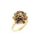 Image 1 of Gold Sputnik ring with a mix of gemstones