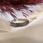 Image 7 of White gold pavé ring with black diamonds; 0.55 ct.