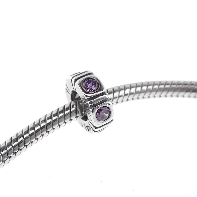 Image 2 of Pandora spacer; Silver; Purple Northern Light