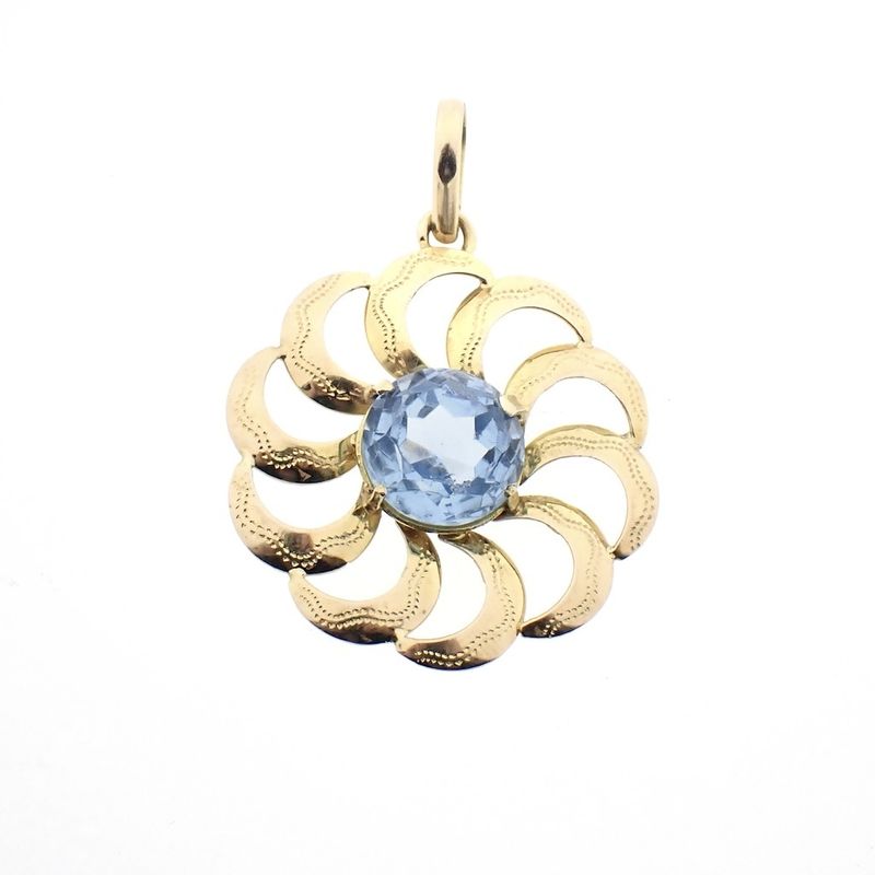 Image 1 of Gold pendant with topaz
